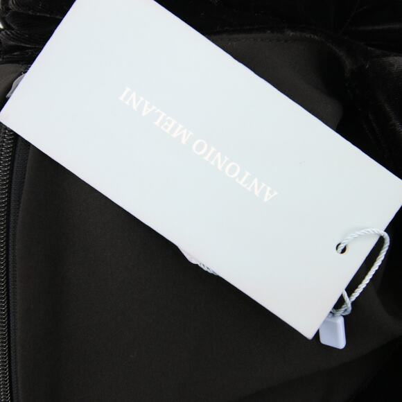 Antonio Melani Jumpsuit Black Velvet Long Sleeve V Neck Tie Waist Surplice 2 NWT - Picture 7 of 9